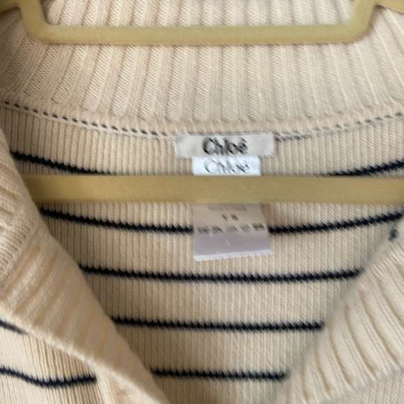 Chloe Sweater with stripes and large collar - Picture 4 of 7